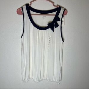 Ann Taylor Loft Bow Detail Preppy Sleeveless Tank Top